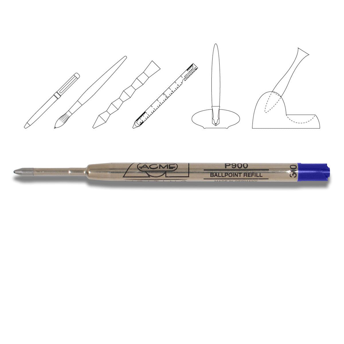 Caran D'ache - Ballpoint Refills - Goliath Refill - Broad Point - Blue –  RefillFinder